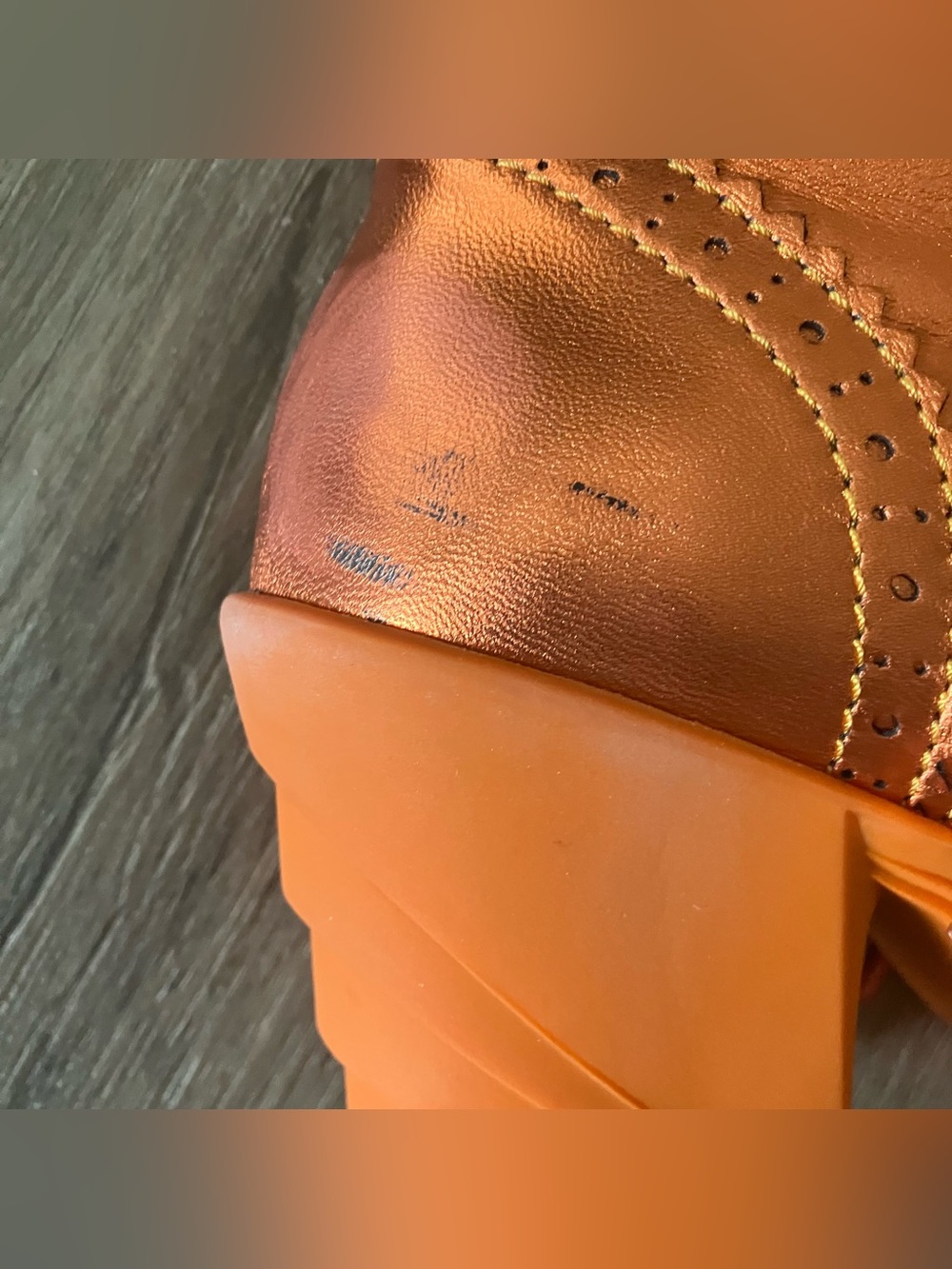 Orange Metallic Bebops John Fluevog size 9 good for size 8 - Picture 4 of 7